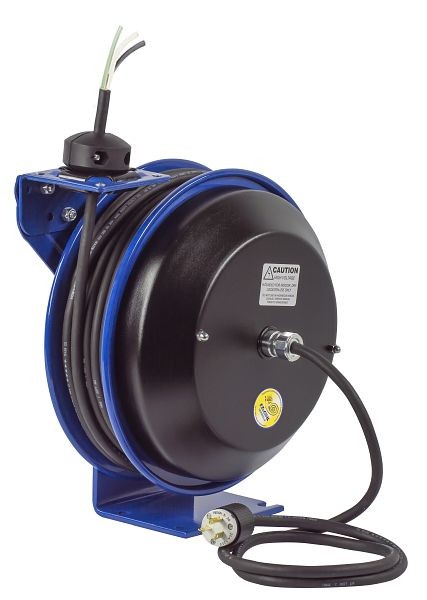 Coxreels Safety Series Spring Rewind Power Cord Reel: 50' cord capacity, 12 AWG, with cord, less accessory, EZ-PC Series, EZ-PC13-5012-X