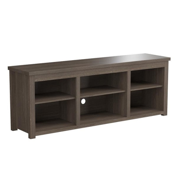 Flash Furniture Kilead Farmhouse TV Stand for up to 80" TVs with 65" Wood Framed Media Console with Open Storage, Modern Espresso Finish, GC-MBLK66-ESP-GG