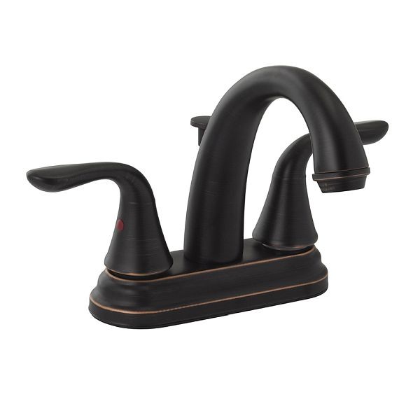 Jones Stephens Oil Rubbed Bronze Two Handle High Spout Bathroom Faucet with Pop-Up, 1559032