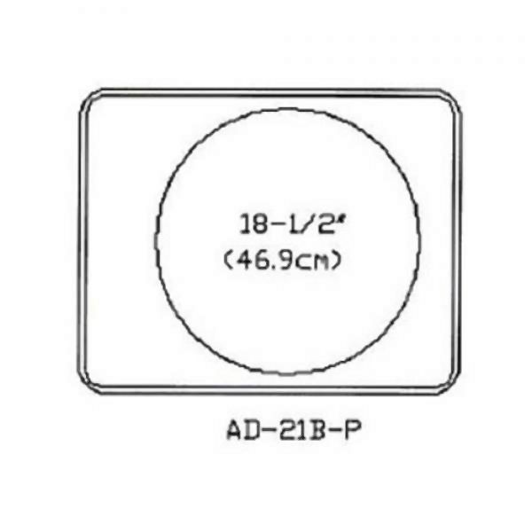 Atlas Metal Adapter Plate, with (1) 18-1/2" dia. inset hole, stainless steel construction, full perimeter, ATL-AD-21B