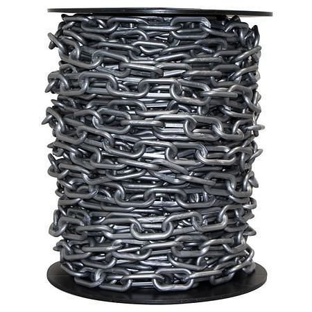 Mr. Chain Plastic Barrier Chain on a Reel, Silver, 100 Foot Length, 51108