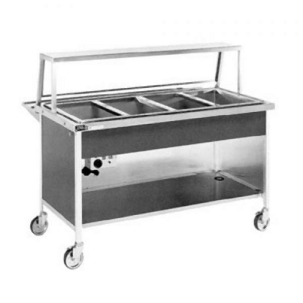 Atlas Metal Hot Food Serving Counter, 91-1/4"L, electric, (6) pan size bain-marie type with single thermostat, ATL-CAH-6