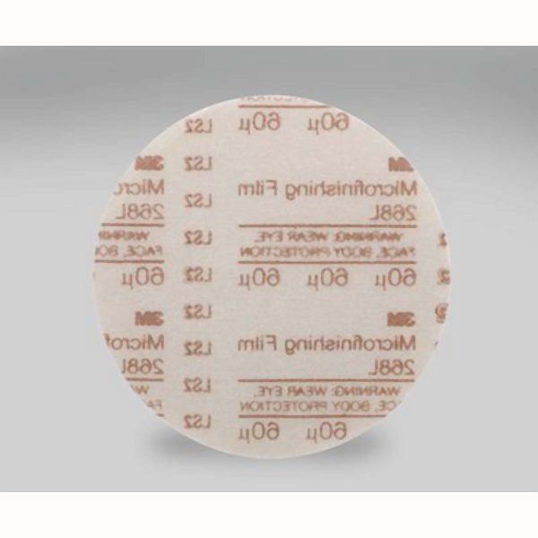 3M Abrasive Hookit Microfinishing Film Type D Disc 268L, 5 In X Nh 60 Micron, 3MA-051144819232