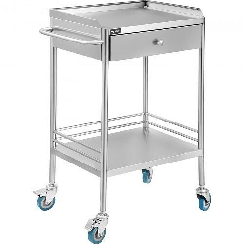 VEVOR Shelf Stainless Steel Utility Cart Catering Cart, SYSSTC-2FD1CT0001V0