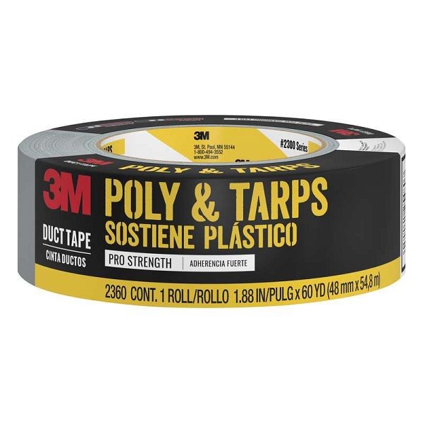 3M Poly & Tarps Duct Tape, 2360-C, 1.88 in x 60 yd (48,0 mm x 54,8 m), 3MI-051141254807