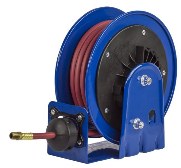 Coxreels Compact Low Pressure Spring Rewind Hose Reel: 1/4" Inner Diameter, 25' hose capacity, with hose, 300 PSI, LG Series, LG-LP-125