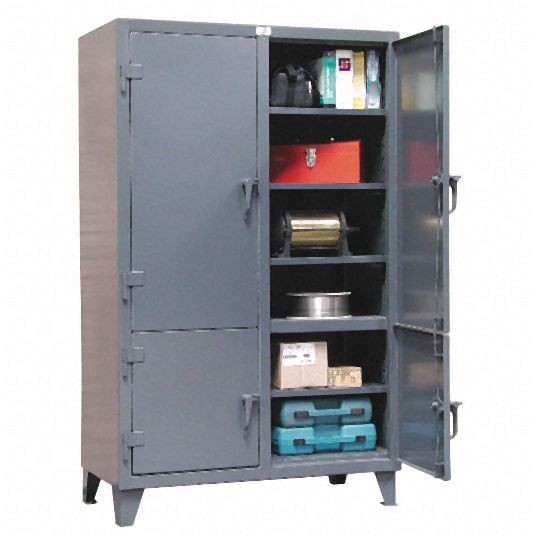 Strong Hold Heavy Duty Storage Cabinet, Dark Gray, 78 in H X 48 in W X 24 in D, Assembled, 8 Cabinet Shelves, 46-4D-248