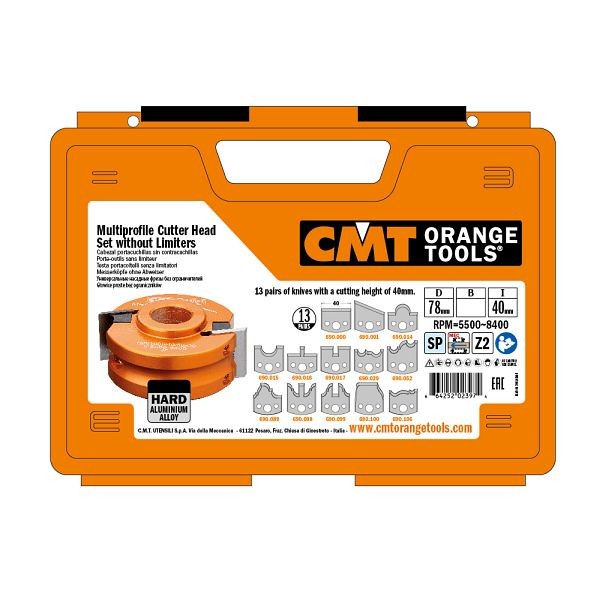 CMT Orange Tools Cabinet & Joinery Set, 3/4'' Bore, 13 Pieces, 692.013.09
