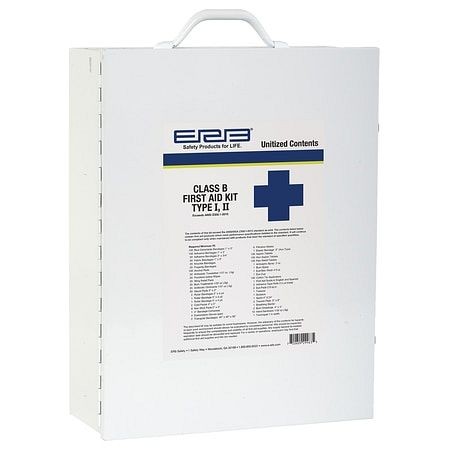 ERB Safety First Aid Kit, Bulk, Class B, Type I, II and III, Metal Case, 28891