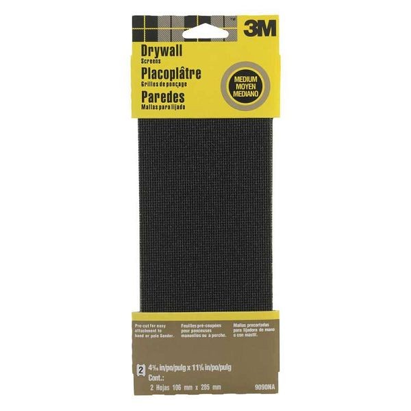 3M Drywall Sanding Screens, Medium Grit, 4-3/16in x 11-1/4in, Quantity: 20, Open Stock, 9090NA, 3MA-051131537385