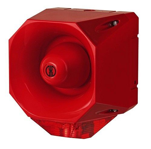 Werma Flash/Sounder, wall mount, 42 tone 18-30V DC, Red/Red, 442.010.55