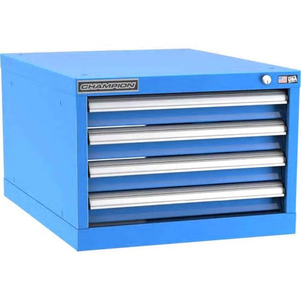Champion Tool Storage 22-3/16" Wide, 15-3/4" High, 28-1/2" Deep, 4 Drawers, 50 Compartment-Bright Blue, N6000401ILC-BB