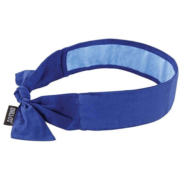 Ergodyne 6700Ct Solid Blue Evaporative Cooling Bandana with Cooling Towel, Tie, ERG-12567