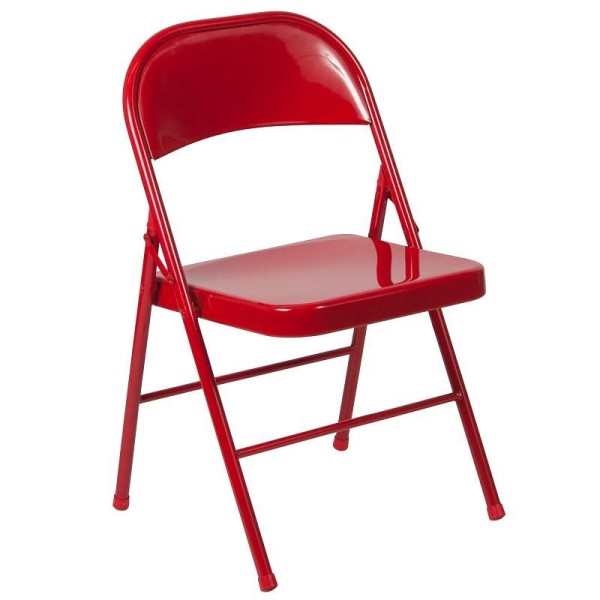 Flash Furniture HERCULES Series Double Braced Red Metal Folding Chair, BD-F002-RED-GG