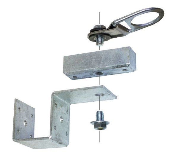 Super Anchor Safety 2XM HDG Purlin Kit with 1028 Swivel-D and 1028-BP1 Base Plate, 1302-PSK