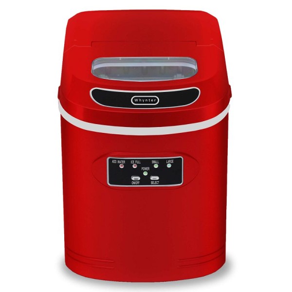 Whynter Compact Portable Ice Maker 27 lb capacity, Red, IMC-270MR