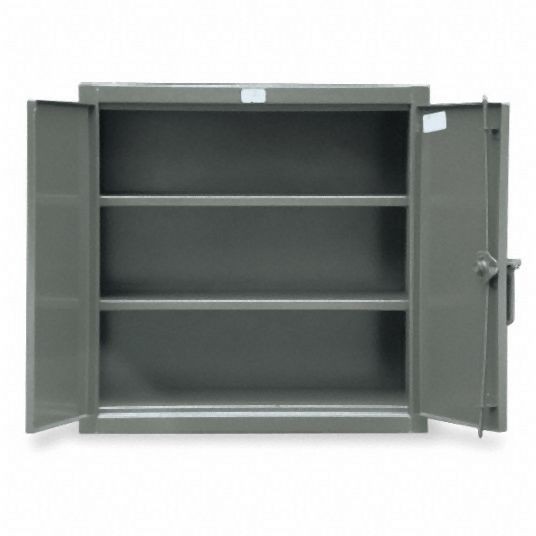 Strong Hold Heavy Duty Storage Cabinet, Dark Gray, 36 in H X 36 in W X 20 in D, Assembled, 2 Cabinet Shelves, 33-202