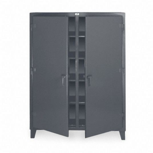 Strong Hold Heavy Duty Storage Cabinet, Dark Gray, 78 in H X 36 in W X 24 in D, Assembled, 8 Cabinet Shelves, 36-DS-248