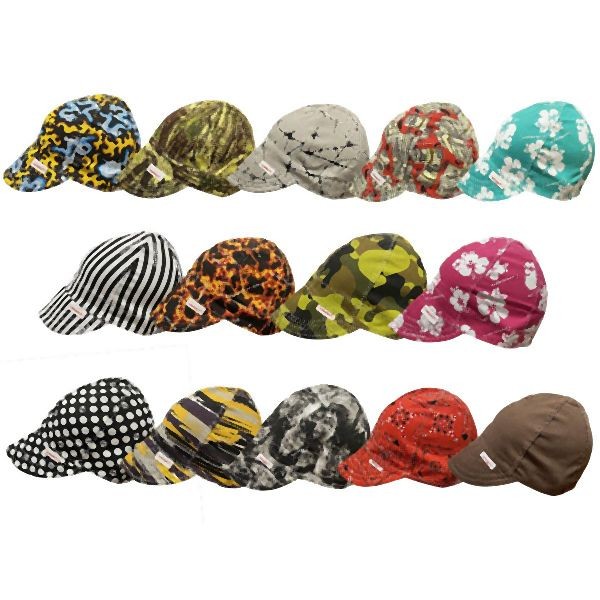 Comeaux Caps Size 8, 10800 Style 1000 Single Sided, Deep Round Crown, Super Soft Brimmed, Fitted Sizes Welders Cap In Assorted Comeaux Designs, COM-10800