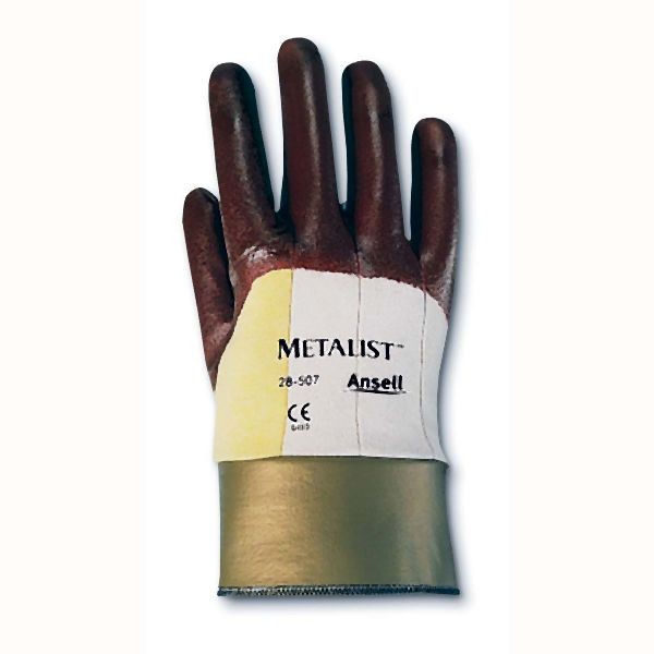 Ansell Metalist 2 Piece Dupont Kevlar & Cotton Liner, Foam Nitrile (Coating Material), Size 10, Quantity: 12 pieces, ANS-28-507-10