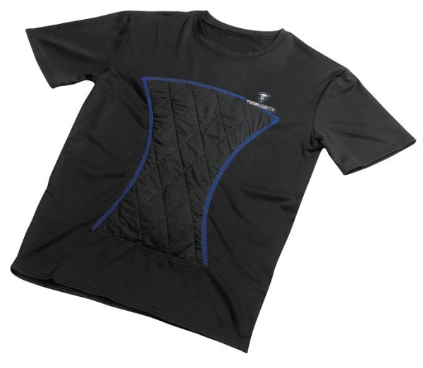 TechNiche Evaporative Cooling KewlShirt T-Shirt, Black with Trim Blue, M, 6202-M