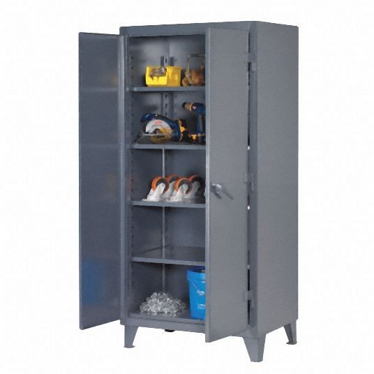 Strong Hold Heavy Duty Storage Cabinet, Dark Gray, 78 in H X 36 in W X 20 in D, Assembled, 4 Cabinet Shelves, 36-204