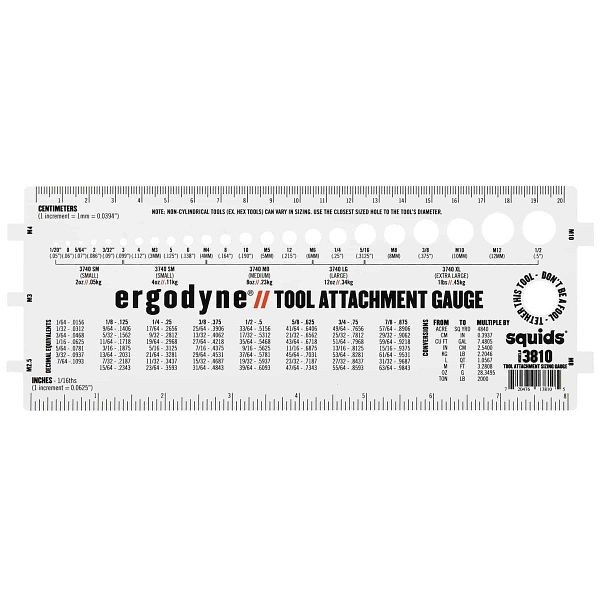 Ergodyne 3810 White Tool Attachment Sizing Gauge, Qty: 6 pieces, ERG-13810