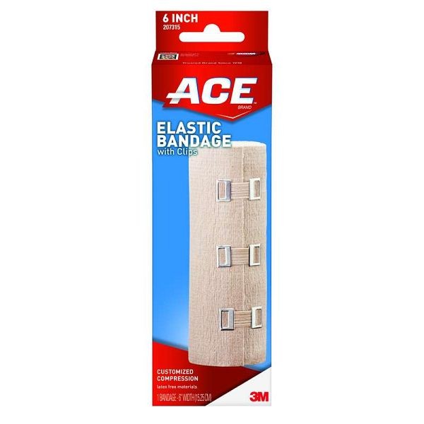 3M ACE Brand Elastic Bandage w/clips 207315, 6 in, 3MI-051131208155