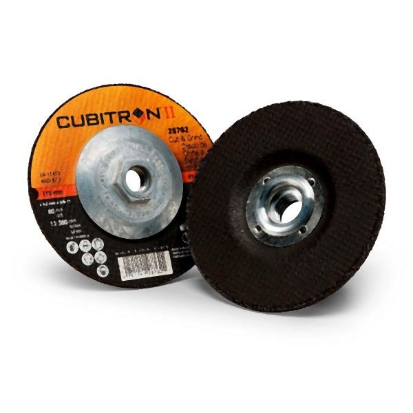 3M Abrasive Cubitron Ii Cut and Grind Wheel T27 Quick Change 28762, 4 1/2 In X 1/8 In X 5/8-11 Inches, 3MA-051141287621