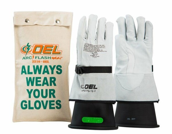 OEL CLASS 3 (26,500 Volts) Rubber Glove Kit, Length: 16", Sizes: 10, Color: Black, IRG316B10K