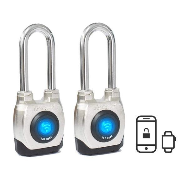 eGeeTouch 4th Generation Smart Padlock (Long Shackle) (Pack of 2), 5-02202-94-2