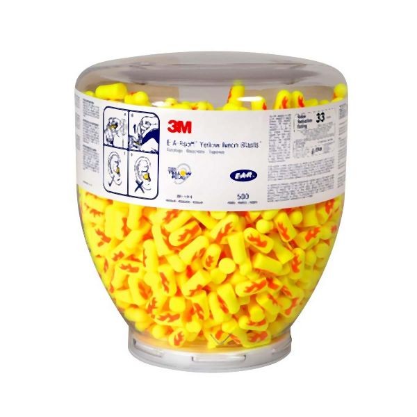 3M E-A-Rsoft Yellow Neons Blasts One Touch Dispenser Refill 391-1010, Regular Size 20, Quantity: 500 pieces, 3MS-391-1010
