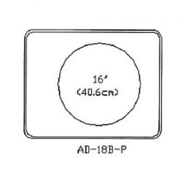 Atlas Metal Adapter Plate, with (1) 16-1/2" dia. inset hole, stainless steel construction, full perimeter, ATL-AD-18B
