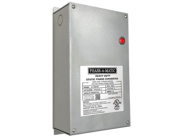 Phase-A-Matic 4 to 8 HP Static Phase Converter, UL Certified, Heavy Duty, UL-900HD