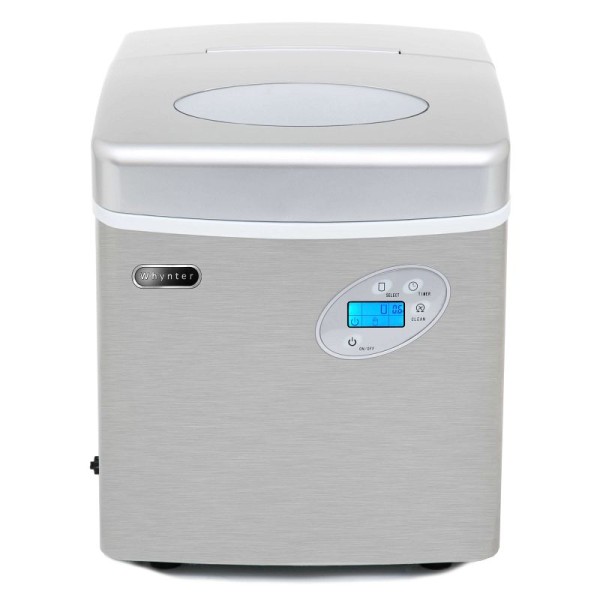 Whynter Portable Ice Maker with 49lb Capacity Stainless Steel with Water Connection, IMC-491DC
