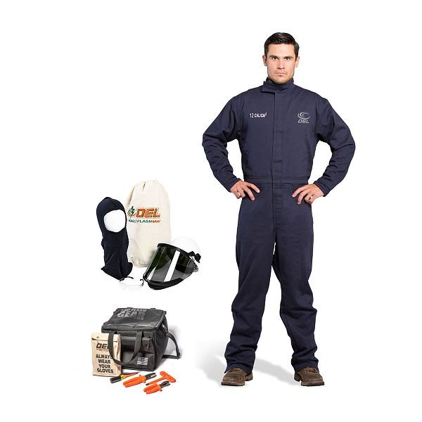 OEL 12 CAL Coverall Kit (Without Gloves) Hard hat with Face Shield, Size: S, AFW12-NFC-S