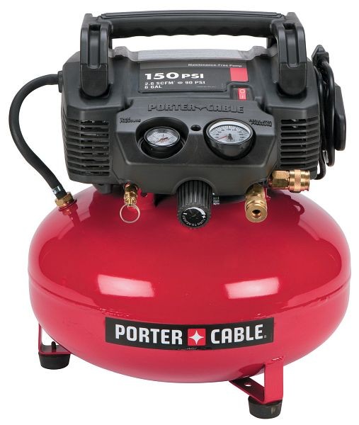 PORTER CABLE 6 Gallon, 150 PSI Oil-Free Pancake Compressor, C2002