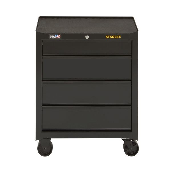 Stanley 26" W 100 Series 4-Drawer Rolling Tool Cabinet, STST22742BK