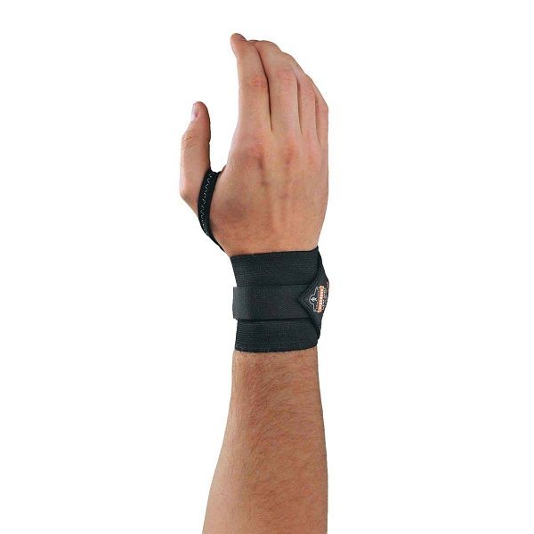 Ergodyne 420 L/XL Black Wrist Wrap with Thumb Loop, ERG-72224