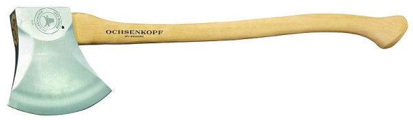 Ochsenkopf Champion axe, Hickory handle, Leather edge protector, Edge 190 mm, 800 mm long, Cow foot handle, OX 440 H-2708, 1592696