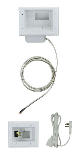 Datacomm Electronics Recessed TV Cable & Media Organizer Kit with Duplex  Power