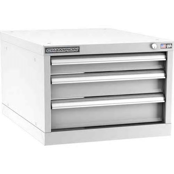 Champion Tool Storage 22-3/16" Wide, 15-3/4" High, 28-1/2" Deep, 3 Drawers, 34 Compartment-Light Gray, N6000301ILC-LG